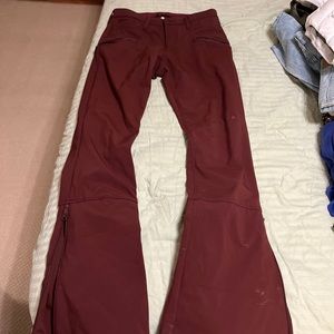 Burton Ski pants, skinny maroon wine